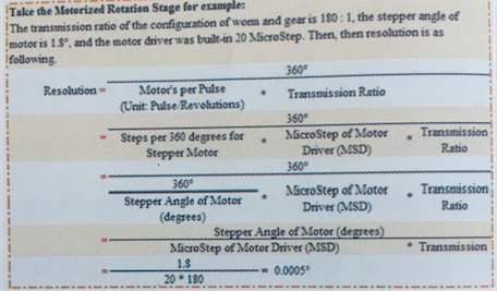 resolution for motorized rotating stage